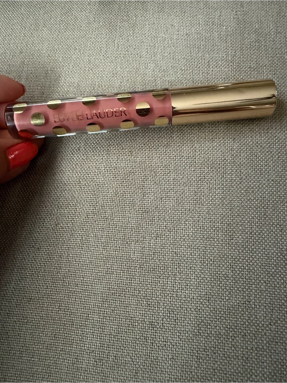 Estee Lauder Rose Pink Lip Gloss with Gold Cap